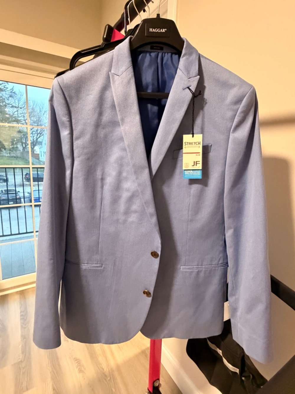 jf j.ferrar Light Blue Men's Stretch Sport Coat